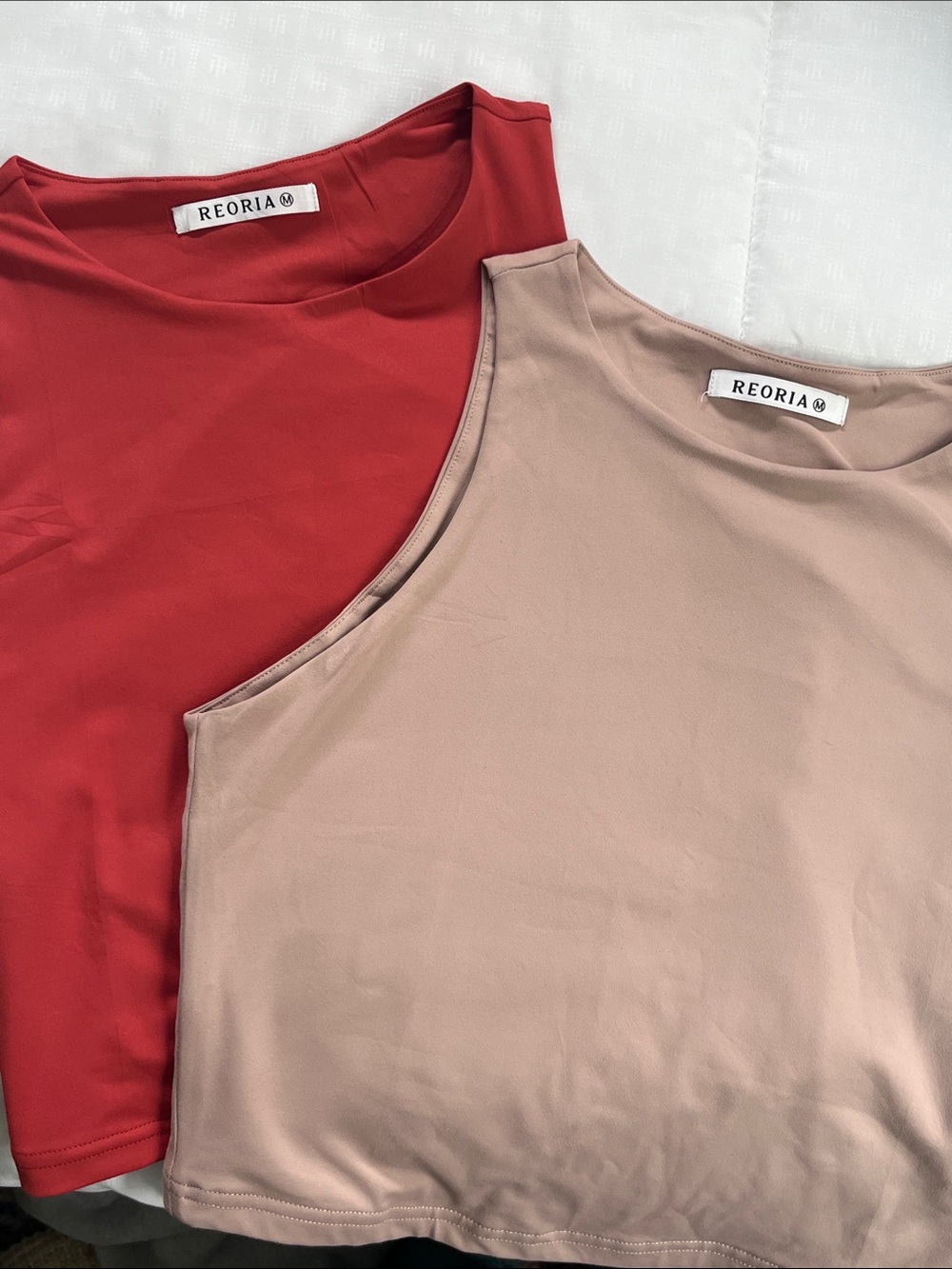 2 Pack Tank tops - Deep Orange/Red and Nude